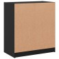 vidaXL Armario auxiliar con puertas de vidrio negro 68x37x75,5 cm