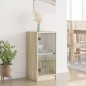 vidaXL Armario auxiliar puertas de vidrio roble Sonoma 35x37x75,5 cm