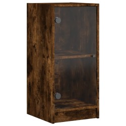 vidaXL Armario auxiliar puertas de vidrio roble Sonoma 35x37x75,5 cm