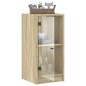 vidaXL Armario auxiliar puertas de vidrio roble Sonoma 35x37x75,5 cm