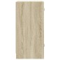 vidaXL Armario auxiliar puertas de vidrio roble Sonoma 35x37x75,5 cm
