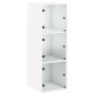 vidaXL Mueble de pared con puertas de vidrio blanco 35x37x100 cm vidaXL Mueble de pared con puertas de vidrio blanco 35x37x100 cm
