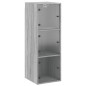 vidaXL Mueble de pared puertas de vidrio gris Sonoma 35x37x100 cm vidaXL Mueble de pared puertas de vidrio gris Sonoma 35x37x100 cm