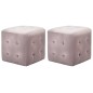 vidaXL Puf 2 unidades terciopelo rosa 30x30x30 cm vidaXL Puf 2 unidades terciopelo rosa 30x30x30 cm