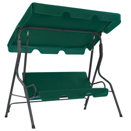 vidaXL Banco columpio de jardín tela verde 170x110x153 cm