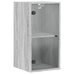 vidaXL Mueble de pared puertas de vidrio gris Sonoma 35x37x68,5 cm