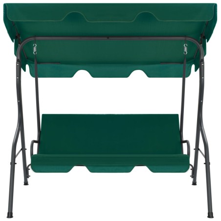 vidaXL Banco columpio de jardín tela verde 170x110x153 cm
