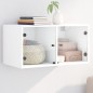 vidaXL Mueble de pared con puertas de vidrio blanco 68,5x37x35 cm vidaXL Mueble de pared con puertas de vidrio blanco 68,5x37x35 cm