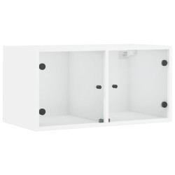 vidaXL Mueble de pared con puertas de vidrio blanco 68,5x37x35 cm