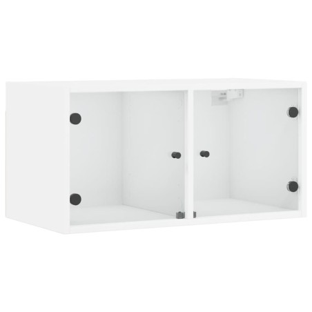 vidaXL Mueble de pared con puertas de vidrio blanco 68,5x37x35 cm