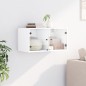 vidaXL Mueble de pared con puertas de vidrio blanco 68,5x37x35 cm vidaXL Mueble de pared con puertas de vidrio blanco 68,5x37x35 cm