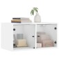vidaXL Mueble de pared con puertas de vidrio blanco 68,5x37x35 cm vidaXL Mueble de pared con puertas de vidrio blanco 68,5x37x35 cm