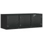 vidaXL Mueble de pared con puertas de vidrio negro 102x37x35 cm vidaXL Mueble de pared con puertas de vidrio negro 102x37x35 cm