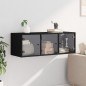 vidaXL Mueble de pared con puertas de vidrio negro 102x37x35 cm vidaXL Mueble de pared con puertas de vidrio negro 102x37x35 cm