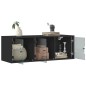 vidaXL Mueble de pared con puertas de vidrio negro 102x37x35 cm vidaXL Mueble de pared con puertas de vidrio negro 102x37x35 cm