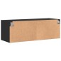 vidaXL Mueble de pared con puertas de vidrio negro 102x37x35 cm vidaXL Mueble de pared con puertas de vidrio negro 102x37x35 cm