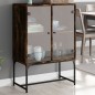 vidaXL Armario auxiliar puertas de vidrio roble Sonoma 69x37x100 cm