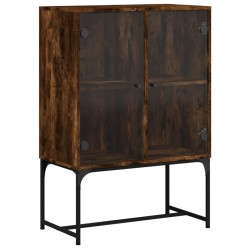 vidaXL Armario auxiliar puertas de vidrio roble Sonoma 69x37x100 cm