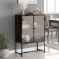 vidaXL Armario auxiliar puertas de vidrio roble Sonoma 69x37x100 cm