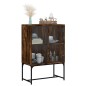 vidaXL Armario auxiliar puertas de vidrio roble Sonoma 69x37x100 cm