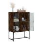 vidaXL Armario auxiliar puertas de vidrio roble Sonoma 69x37x100 cm