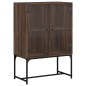 vidaXL Armario auxiliar puertas de vidrio marrón roble 69x37x100 cm vidaXL Armario auxiliar puertas de vidrio marrón roble 69x37x100 cm