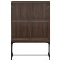 vidaXL Armario auxiliar puertas de vidrio marrón roble 69x37x100 cm vidaXL Armario auxiliar puertas de vidrio marrón roble 69x37x100 cm