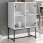 vidaXL Armario auxiliar con puertas de vidrio blanco 69x37x100 cm