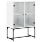vidaXL Armario auxiliar con puertas de vidrio blanco 69x37x100 cm