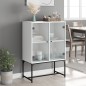 vidaXL Armario auxiliar con puertas de vidrio blanco 69x37x100 cm