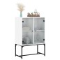 vidaXL Armario auxiliar con puertas de vidrio blanco 69x37x100 cm