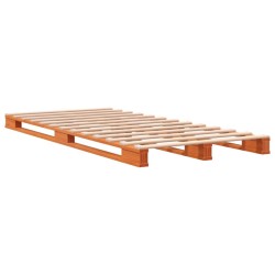 vidaXL Cama de palets madera maciza de pino marrón cera 90x200 cm
