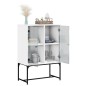 vidaXL Armario auxiliar con puertas de vidrio blanco 69x37x100 cm