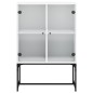 vidaXL Armario auxiliar con puertas de vidrio blanco 69x37x100 cm