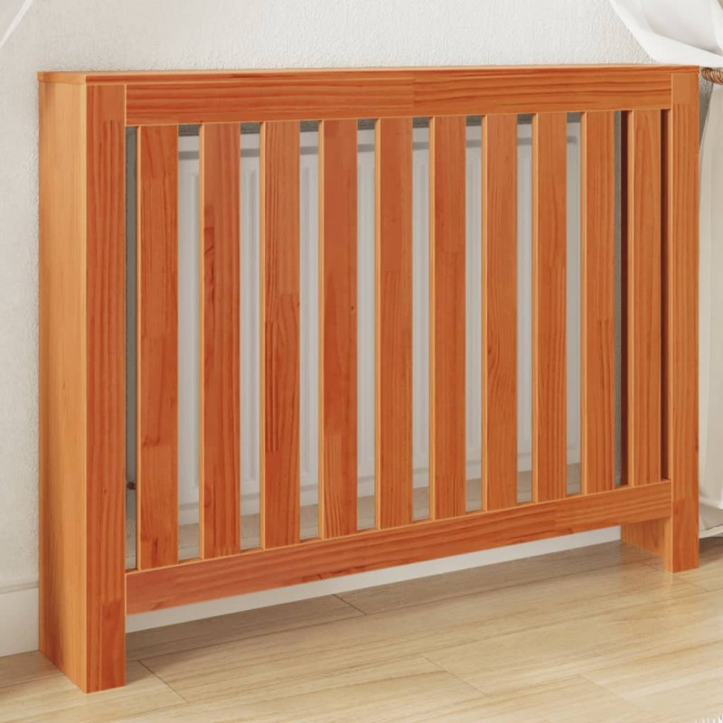 vidaXL Cubierta radiador madera maciza pino marrón cera 108,5x19x84 cm vidaXL Cubierta radiador madera maciza pino marrón cera 108,5x19x84 cm