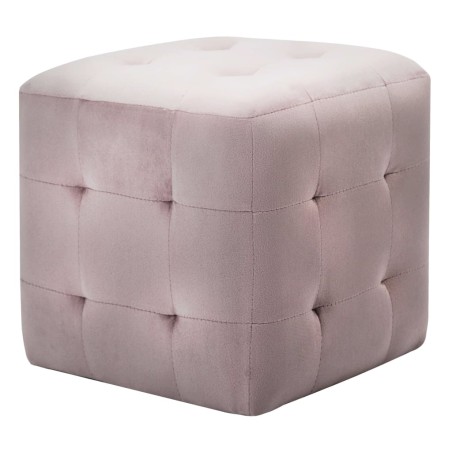 vidaXL Puf 2 unidades terciopelo rosa 30x30x30 cm