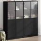vidaXL Estantería con puertas madera de ingeniería negro 136x37x142 cm vidaXL Estantería con puertas madera de ingeniería negro 136x37x142 cm