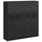 vidaXL Estantería con puertas madera de ingeniería negro 136x37x142 cm vidaXL Estantería con puertas madera de ingeniería negro 136x37x142 cm