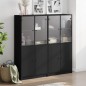 vidaXL Estantería con puertas madera de ingeniería negro 136x37x142 cm vidaXL Estantería con puertas madera de ingeniería negro 136x37x142 cm