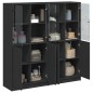 vidaXL Estantería con puertas madera de ingeniería negro 136x37x142 cm vidaXL Estantería con puertas madera de ingeniería negro 136x37x142 cm