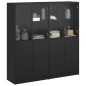 vidaXL Estantería con puertas madera de ingeniería negro 136x37x142 cm vidaXL Estantería con puertas madera de ingeniería negro 136x37x142 cm