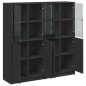 vidaXL Estantería con puertas madera de ingeniería negro 136x37x142 cm vidaXL Estantería con puertas madera de ingeniería negro 136x37x142 cm