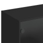 vidaXL Estantería con puertas madera de ingeniería negro 136x37x142 cm vidaXL Estantería con puertas madera de ingeniería negro 136x37x142 cm