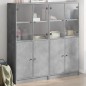 vidaXL Estantería con puertas madera de ingeniería gris 136x37x142 cm vidaXL Estantería con puertas madera de ingeniería gris 136x37x142 cm