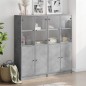 vidaXL Estantería con puertas madera de ingeniería gris 136x37x142 cm vidaXL Estantería con puertas madera de ingeniería gris 136x37x142 cm