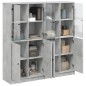 vidaXL Estantería con puertas madera de ingeniería gris 136x37x142 cm vidaXL Estantería con puertas madera de ingeniería gris 136x37x142 cm