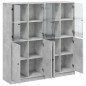 vidaXL Estantería con puertas madera de ingeniería gris 136x37x142 cm vidaXL Estantería con puertas madera de ingeniería gris 136x37x142 cm