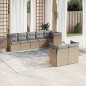 vidaXL Juego de sofás de jardín con cojines beige 8 pzas ratán PE vidaXL Juego de sofás de jardín con cojines beige 8 pzas ratán PE