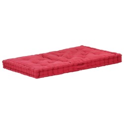 vidaXL Cojín para palés algodón burdeos 120x80x10 cm 