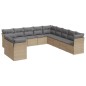 vidaXL Set de sofás de jardín 11pzas con cojines ratán sintético beige vidaXL Set de sofás de jardín 11pzas con cojines ratán sintético beige